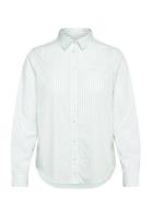 Reg Poplin Striped Shirt Tops Shirts Long-sleeved Green GANT