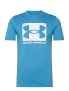 Ua Abc Camo Boxed Logo Ss Sport T-shirts Short-sleeved Blue Under Armo...