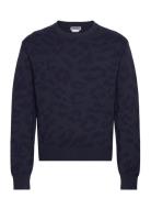 Regular Graphic Sweater Tops Knitwear Round Necks Navy Weekday