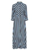 Yassavanna Long Shirt Dress S. Noos Maksimekko Juhlamekko Blue YAS