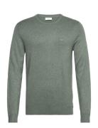 Melange Round Neck Knit Tops Knitwear Round Necks Green Lindbergh