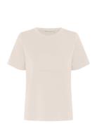 Vincentiw Logo Tshirt Tops T-shirts & Tops Short-sleeved Cream InWear