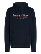 Hilfiger Center Stack Hoody Tops Sweat-shirts & Hoodies Hoodies Navy T...