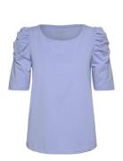 Cwadrienne Tops T-shirts & Tops Short-sleeved Blue Claire Woman