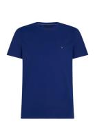 Stretch Slim Fit Tee Tops T-shirts Short-sleeved Blue Tommy Hilfiger