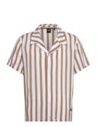 Beach Shirt Tops Shirts Short-sleeved Beige BOSS