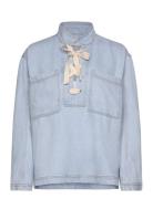 Fuxalima Tops Shirts Long-sleeved Blue Munthe