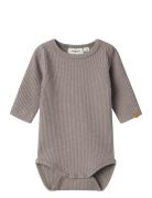 Nbmrajo Mab Ls Slim Body Lil Bodies Long-sleeved Grey Lil'Atelier