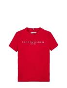 U Corp Logo Ess Tee Ss Tops T-shirts Short-sleeved Red Tommy Hilfiger