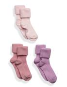 Cotton Rib Baby Socks - 3-Pack Sukat Pink Mp Denmark