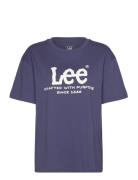 Ss Logo Tee Tops T-shirts & Tops Short-sleeved Navy Lee Jeans