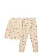 Wilhelm Printed Pyjamas Set Pyjamasetti Pyjama Beige Liewood