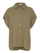 Cumyra Elina Ss Shirt Tops Shirts Short-sleeved Khaki Green Culture