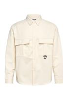 Textured Square Utility Shirt Tops Overshirts Cream SIXTH JUNE