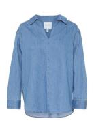 Norlypw Sh Tops Blouses Long-sleeved Blue Part Two