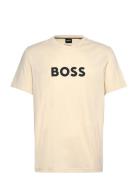 T-Shirt Rn Tops T-shirts Short-sleeved Beige BOSS