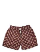 Floral Swim Shorts Uimashortsit Burgundy Portia 1924