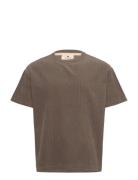 Akvillads Corduroy S/S Tee Tops T-shirts & Tops Short-sleeved Brown An...