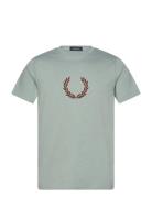 Textr Laurel Wreath Tee Tops T-shirts Short-sleeved Blue Fred Perry