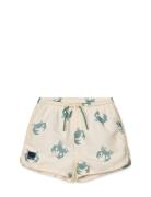 Aiden Printed Board Shorts Uimashortsit Cream Liewood