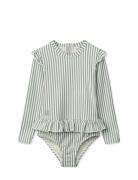 Sille Baby Seersucker Swimsuit Uimapuku Uima-asut Green Liewood