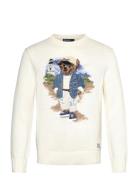 Polo Bear Sweater Tops Knitwear Round Necks Cream Polo Ralph Lauren