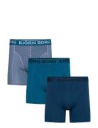 Cotton Stretch Boxer 3P Bokserit Blue Björn Borg