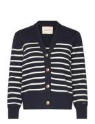 Striped Cotton Cardigan Tops Knitwear Cardigans Navy GANT