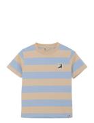 T-Shirt Big Stripe Tops T-shirts Short-sleeved Blue Daily 7