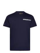 Cotton Blend-Lng-Top Tops T-shirts Short-sleeved Navy Polo Ralph Laure...