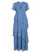 Vidobby S/S Ankel Layer Dress/Dc/Ka Maksimekko Juhlamekko Blue Vila