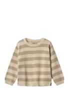 Knit Pullover Morgan Tops Sweat-shirts & Hoodies Sweat-shirts Beige Wh...