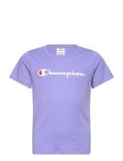 Ss Tee Sport T-shirts Short-sleeved Purple Champion