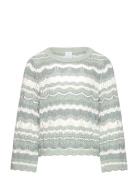 Sweater Pointelle Green Tops Knitwear Pullovers Green Lindex