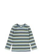 T-Shirt L/S Modal Multi Striped Tops T-shirts Long-sleeved T-shirts Mu...