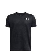 Ua Tech Vent Jcqrd Ss Tops T-shirts Short-sleeved Black Under Armour