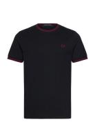 Twin Tipped T-Shirt Designers T-shirts Short-sleeved Black Fred Perry