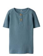 Nmmkab Ss Top Noos Tops T-shirts Short-sleeved Blue Name It