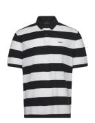 Palesstripe Tops Polos Short-sleeved Black BOSS