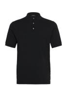 Polo S/S With Buttons Tops Polos Short-sleeved Black Lindbergh