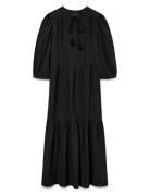 Vmpretty 3/4 Long Dress Wvn Ga Polvipituinen Mekko Black Vero Moda