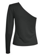 Normagz Shoulder Tops T-shirts & Tops Long-sleeved Black Gestuz