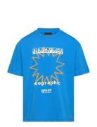 K S-Sella Ss Tops T-shirts Short-sleeved Blue Napapijri