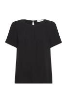 Rwelif Ss Blouse Tops Blouses Short-sleeved Black Rosemunde