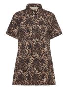 Short-Sleeved Mini Shirt Dress Lyhyt Mekko Multi/patterned Monki