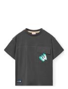 Knit T-Shirt Tops T-shirts Short-sleeved Black Boboli