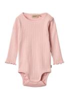 Body L/S Regitze Bodies Long-sleeved Pink Wheat