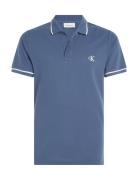 Tipping Slim Polo Tops Polos Short-sleeved Blue Calvin Klein Jeans
