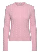 Cable Knitted Sweater Tops Knitwear Jumpers Pink Gina Tricot