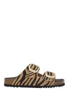 Sl Noelle Leather Zebra Matalapohjaiset Sandaalit Multi/patterned Scho...